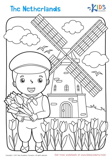 The Netherlands Coloring Page Coloring Pages Around The World Crafts