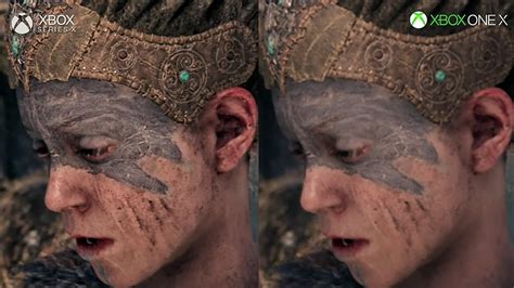 A Graphic Comparison For Hellblade Between The Xbox Series X And The