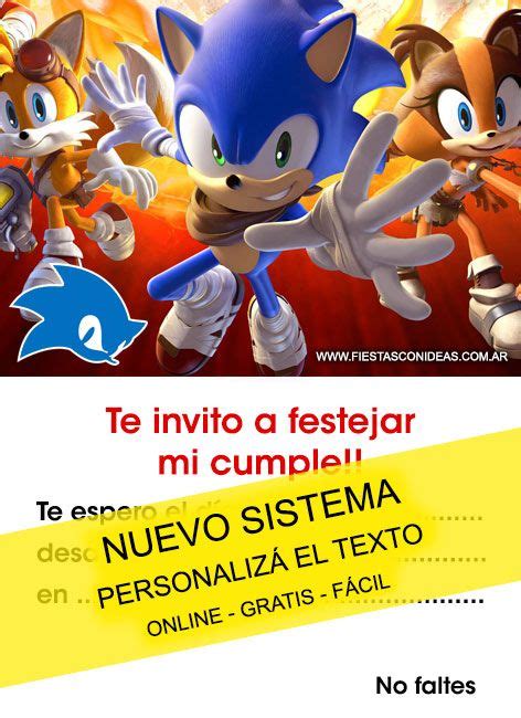 Invitaciones De Sonic Para Editar Alexis Hardy