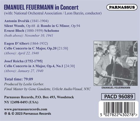 emanuel feuermann in concert cd jpc
