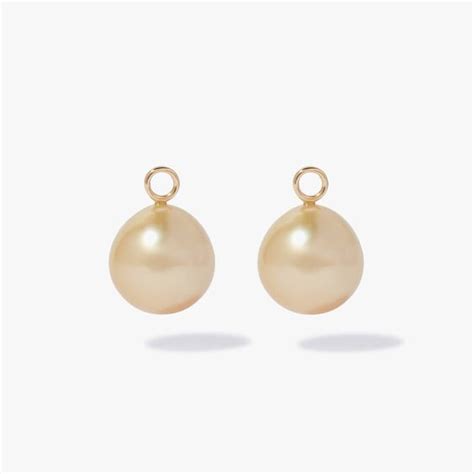 18ct Yellow Gold South Sea Golden Pearl Earring Drops Annoushka UK