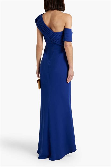 Badgley Mischka One Shoulder Crepe Gown The Outnet