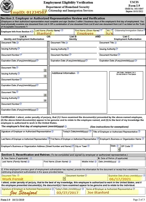 Examples Of Updated Form I 9