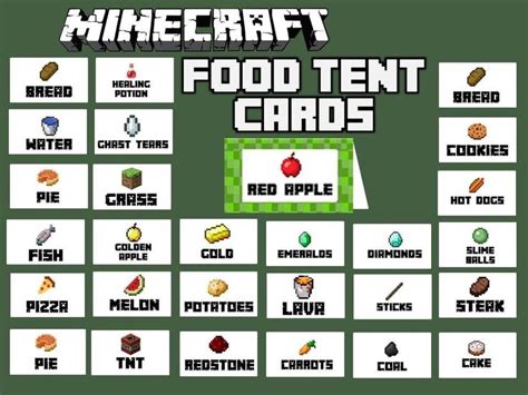Free Minecraft Printable Schedule Image Minecraft Food Minecraft