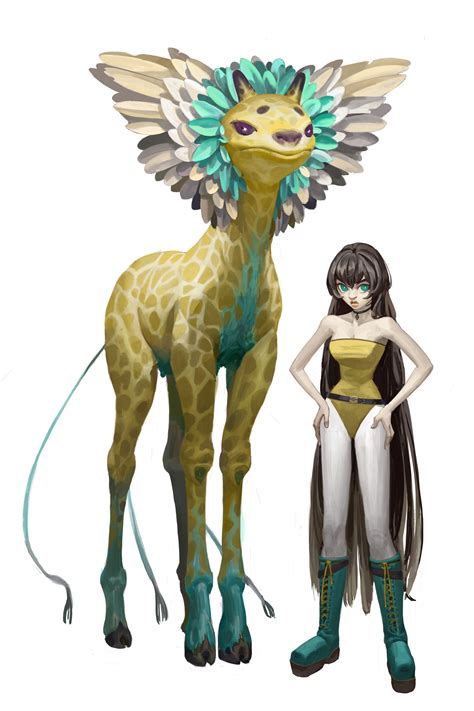 Artstation Sunflower Giraffe And Girl Joongchel Kim Character Design