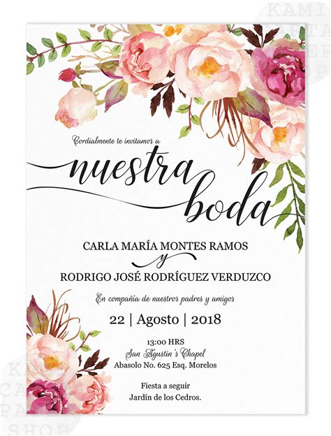Invitaciones De Boda Spanish Wedding Invitation Marsala Burgundy Tinto Fall Instant