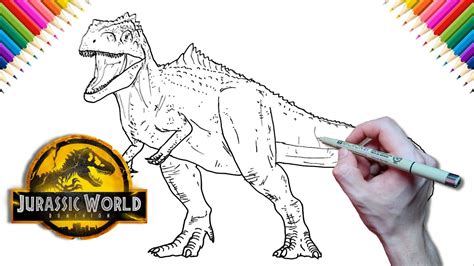 How To Draw Giganotosaurus From Jurassic World Dominion Youtube