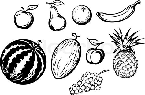 Set Of Isolated Fresh Fruits Stock Vector Colourbox