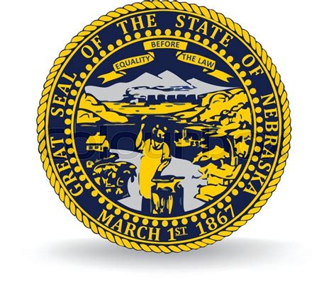 Flag Seal Of The State Of Nebraska Stock Vector Colourbox