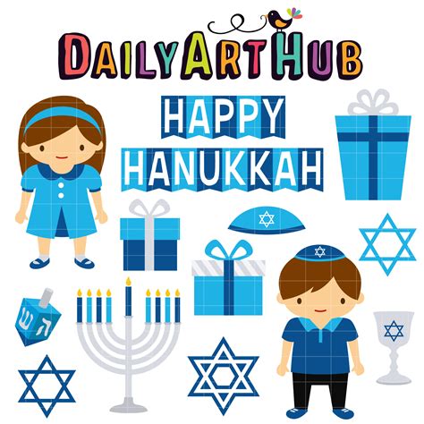 Happy Hanukkah Clip Art Set Daily Art Hub Free Clip Art Everyday