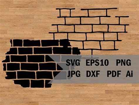 Digital Stencil Brick Wall Decorative Template For Laser And Etsy Uk
