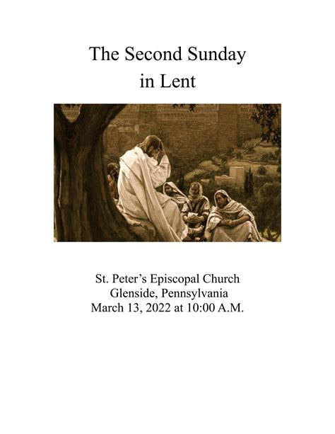 The Second Sunday In Lent By Stpeter654 Issuu
