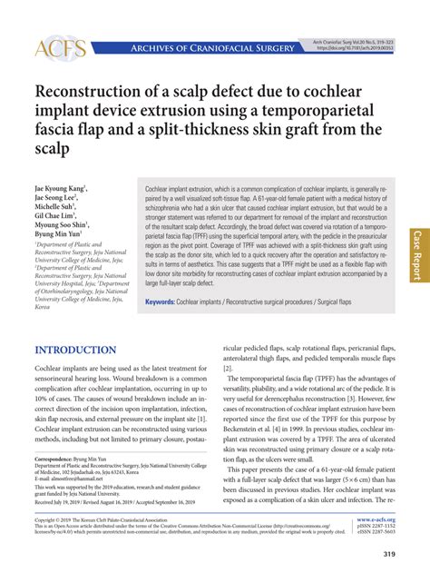 PDF Reconstruction Of A Scalp Defect Due To Cochlear Implant Device