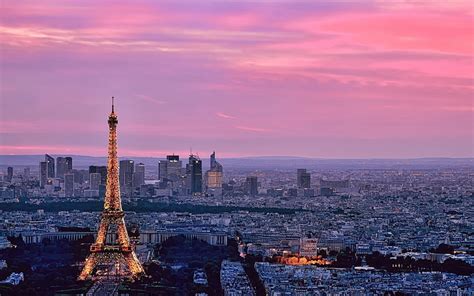 Hd Wallpaper Eiffel Tower Paris Pink Sky Eiffel Tower Paris