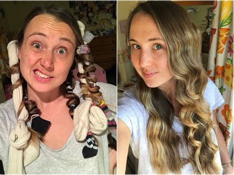 i tried tiktok sock hair curling trend and was amazed by the result