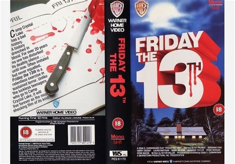 Friday The 13th 1980 On Warner Home Video United Kingdom Vhs Videotape