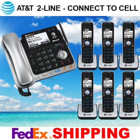 Atandt Tl86109 2 Line Dect 60 Phone System Bluetooth 6 Cordless