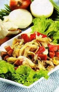 Resep lumpia jamur enak dan pasti laris dijual. Jamur Tiram Sosis Siram Maizena