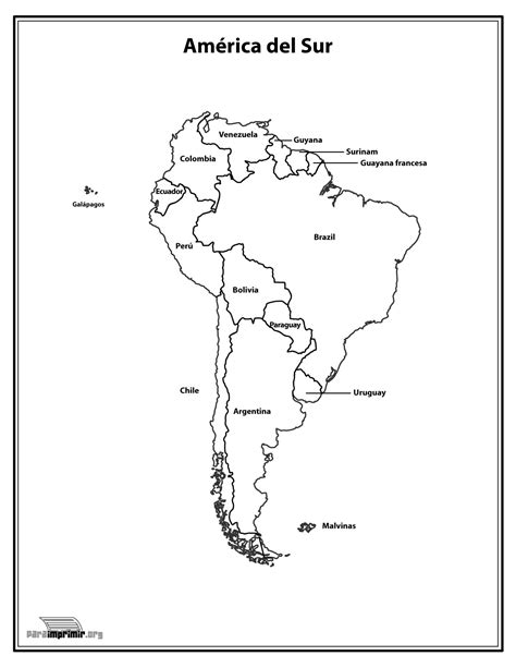 Mapa Politico America Del Sur Para Colorear Imagui