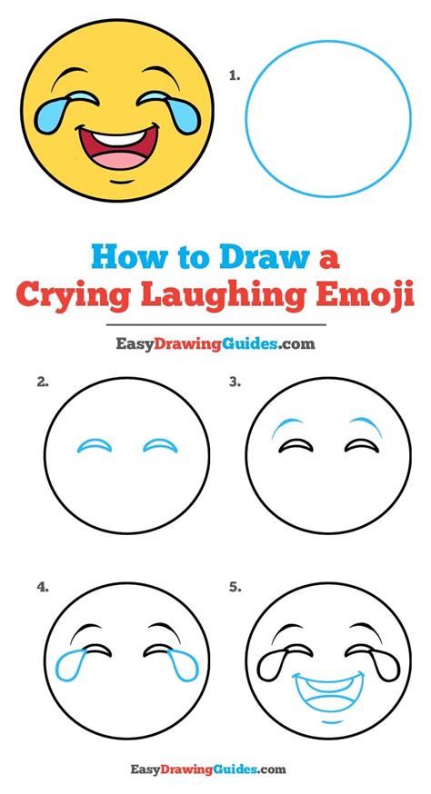 Learn How To Draw A Crying Laughing Emoji Easy Step By Step Drawing