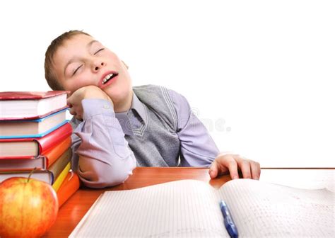 Bored Schoolboy Is Sleeping Stock Photo Image Of Overwork Fatigued
