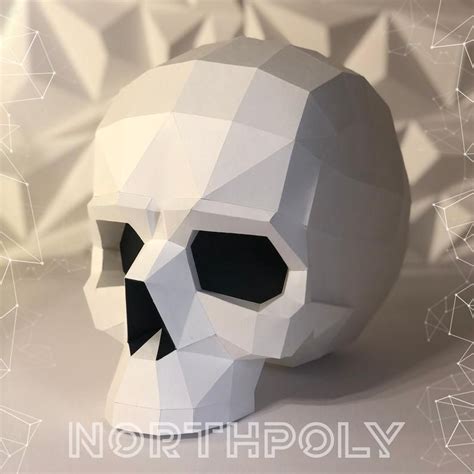 Skull Papercraft Skull Low Poly Papercraft Papercraft 3d Pdf Diy T