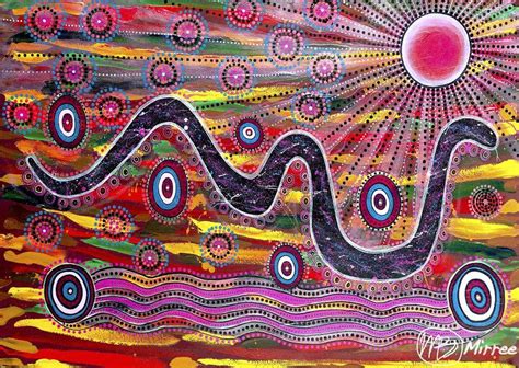 Rainbow Serpent Aboriginal Art Animal Dreaming A6 T Card Single By