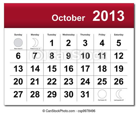 Eps10 File October 2013 Calendar The Eps File Includes The Version In