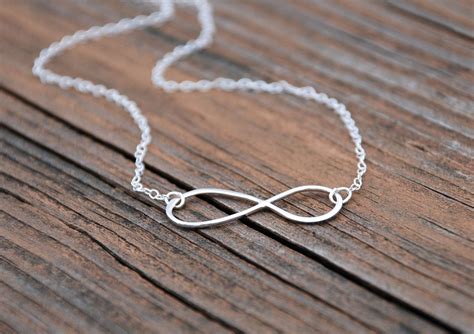 Large Solid Sterling Silver Infinity Necklace Eternity Etsy