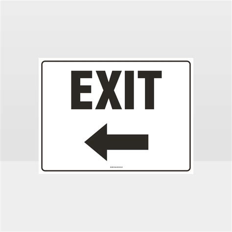 Exit Left Arrow Sign Noticeinformation Sign Hazard Signs Nz