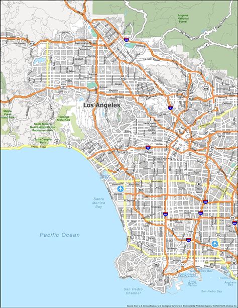Los Angeles Map With Cities Map