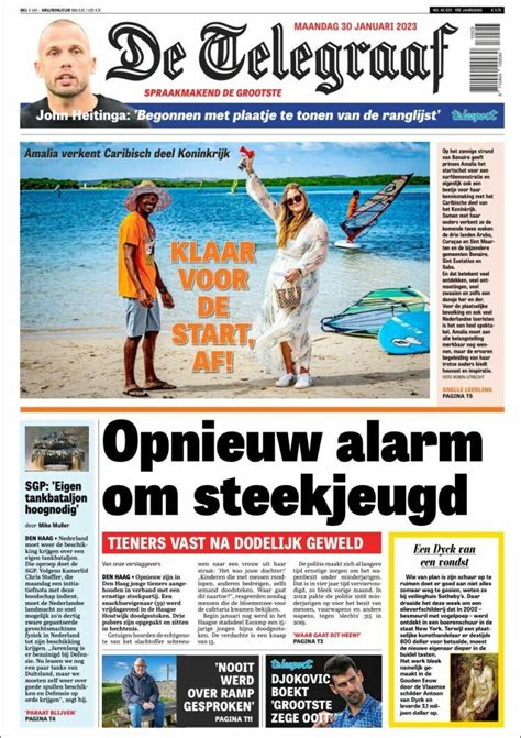 Journal De Telegraaf Pays Bas Les Unes Des Journaux De Pays Bas