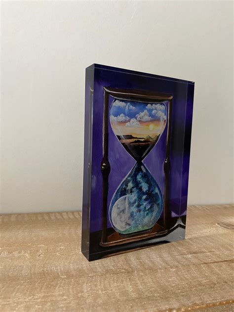 Hourglass Art Hourglass Painting Acrylic Block Size 4x6 Etsy