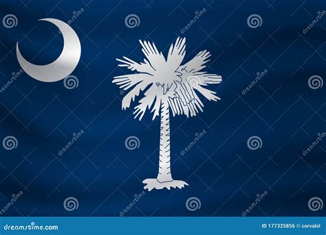Waving Flag Of South Carolina Vector Illustration Stock Vector