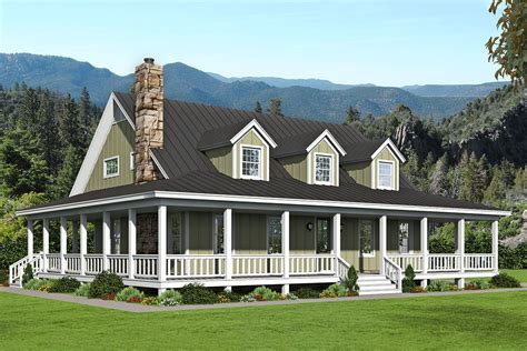 Plan 68660vr Country House Plan With Wraparound Porch And Three