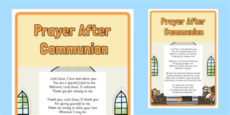 Prayer After Communion Display Poster Teacher Made