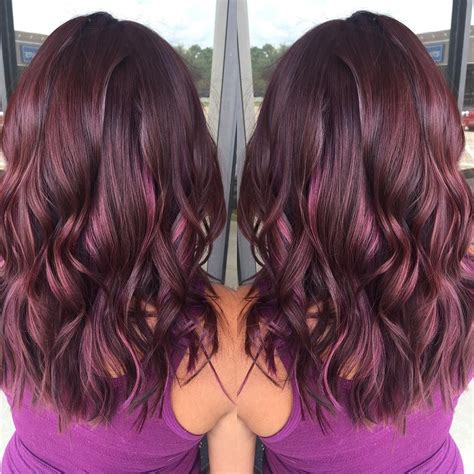 Light Brown Hair With Burgundy Highlights Fashion Style