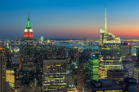 Nyc Cityscape At Twilight From Top Of The Rock Clarence
