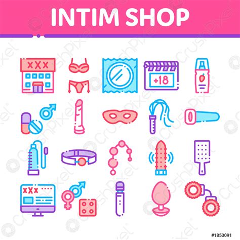 intim tienda juguetes sexuales colección iconos conjunto vector vector de stock crushpixel