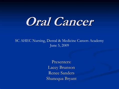 Doctors call this a local recurrence. PPT - Oral Cancer PowerPoint Presentation, free download ...