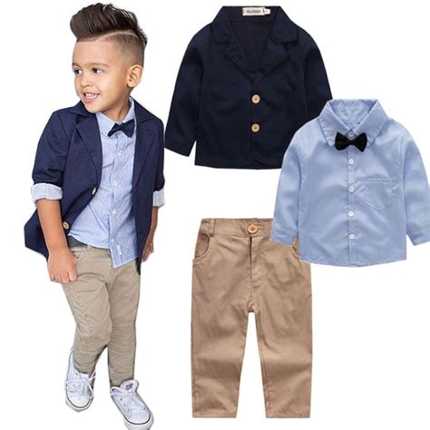 3pc Spring Autumn Boys Clothing Set School Outfit Baby Boys Clothes