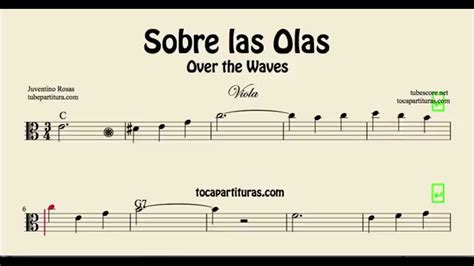Sobre Las Olas Partitura De Viola Over The Waves Youtube