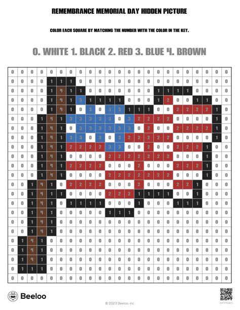 Memorial Day Themed Color By Number Grids Beeloo Printable Crafts And