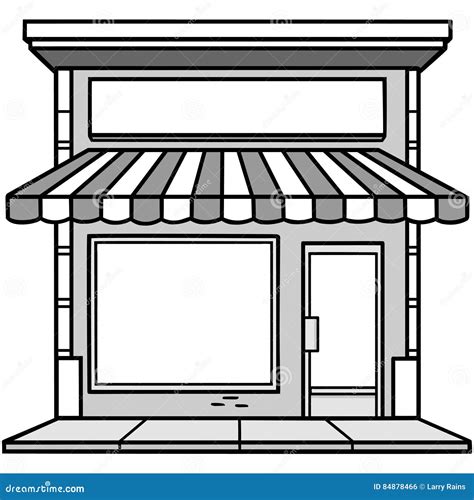 Storefront Illustration Stock Vector Illustration Of Sidewalk 84878466