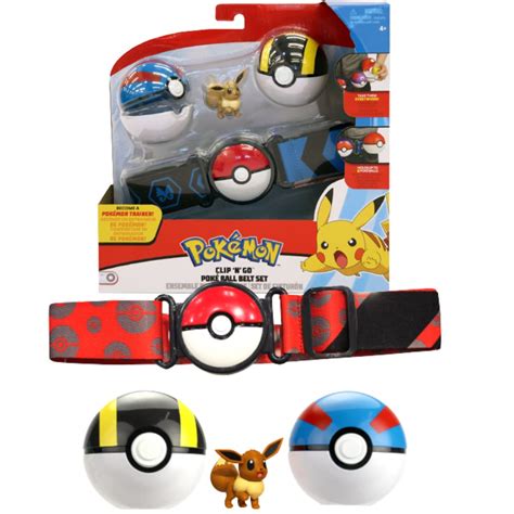 Buy Pokemon Clip N Go Belt Set With Eevee Figure And Pokeballs 1x 5cm Pokemon Figure 1x Belt