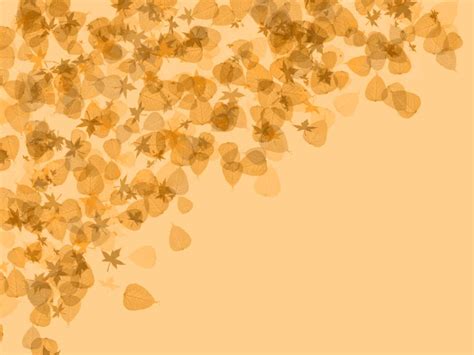 Autumn Leaves Yellow Background For Powerpoint Flower