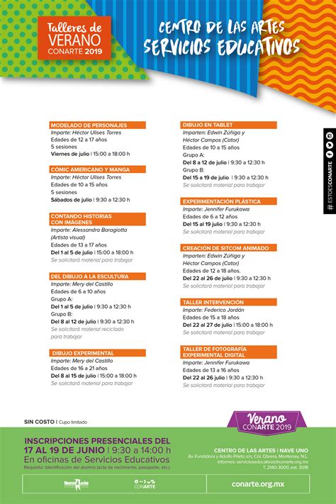 ¡encuentra un taller acorde a la edad de tu pequeño! Talleres de verano : CONARTE Nuevo León