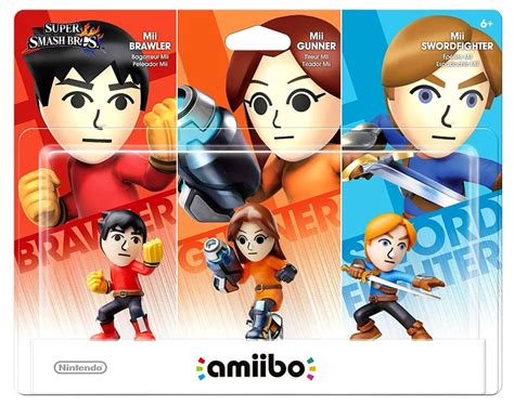 Nintendo Amiibo Mii Fighters Exclusive Mini Figure 3 Pack Mii Brawler