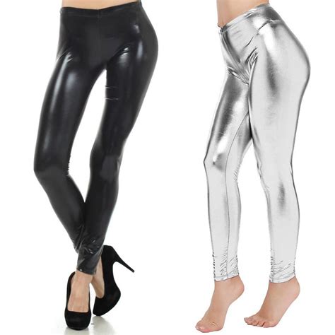 Buy Womens Sexy Shiny Faux Leather Leggings Pants Clubwear Trousers