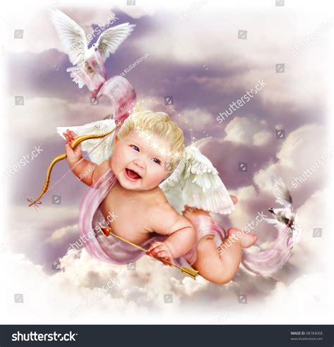 Baby Cupid With Angel Wings Stock Photo 68784058 Shutterstock